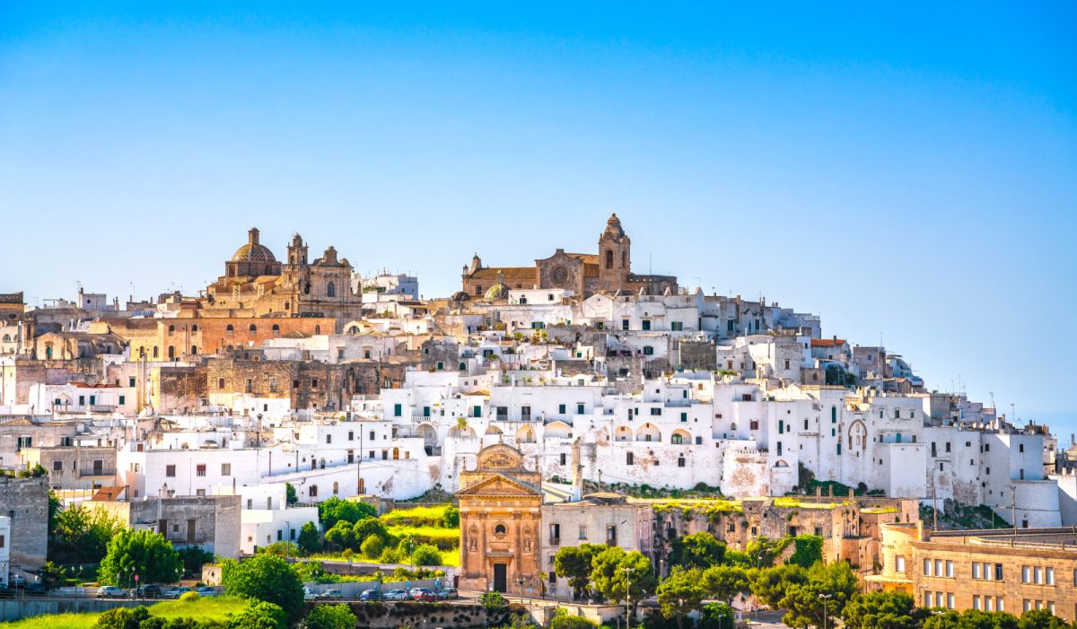 White town of Ostuni in Brindisi, Apulia, Italy