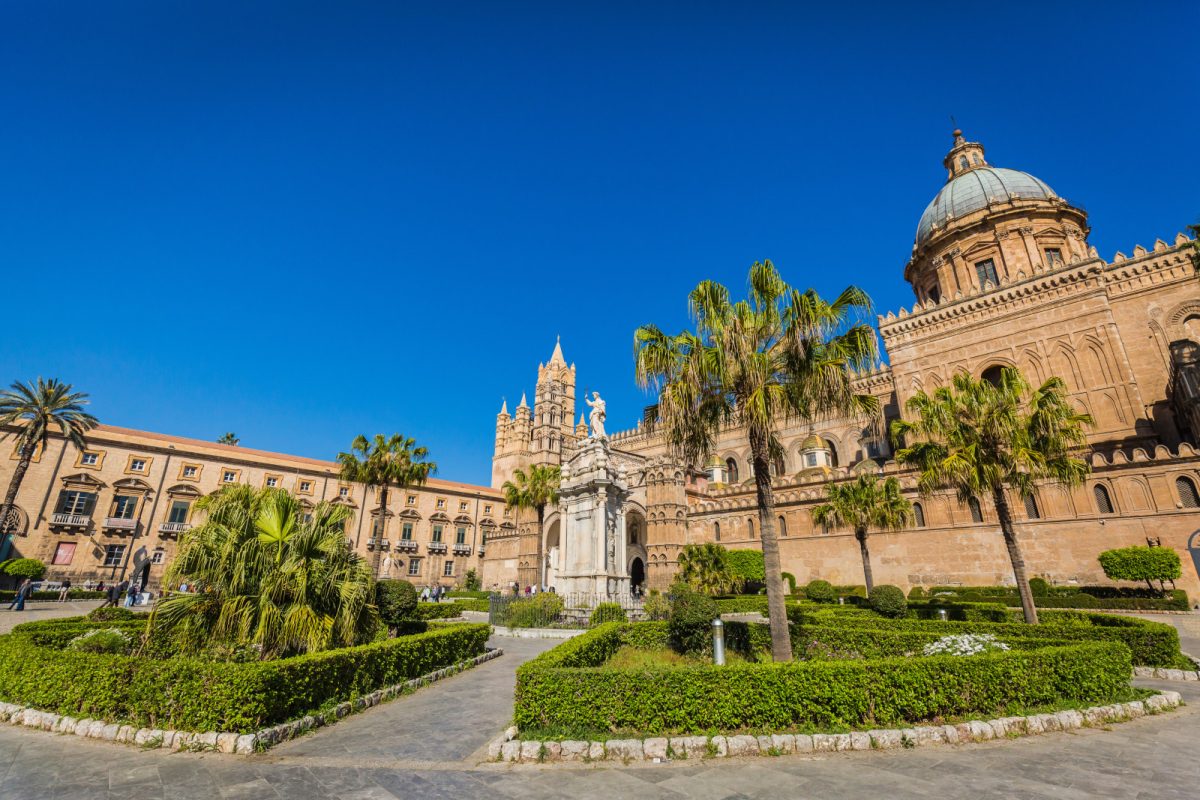 Architecture of Palazzo dei Normanni in Palermo, Italy