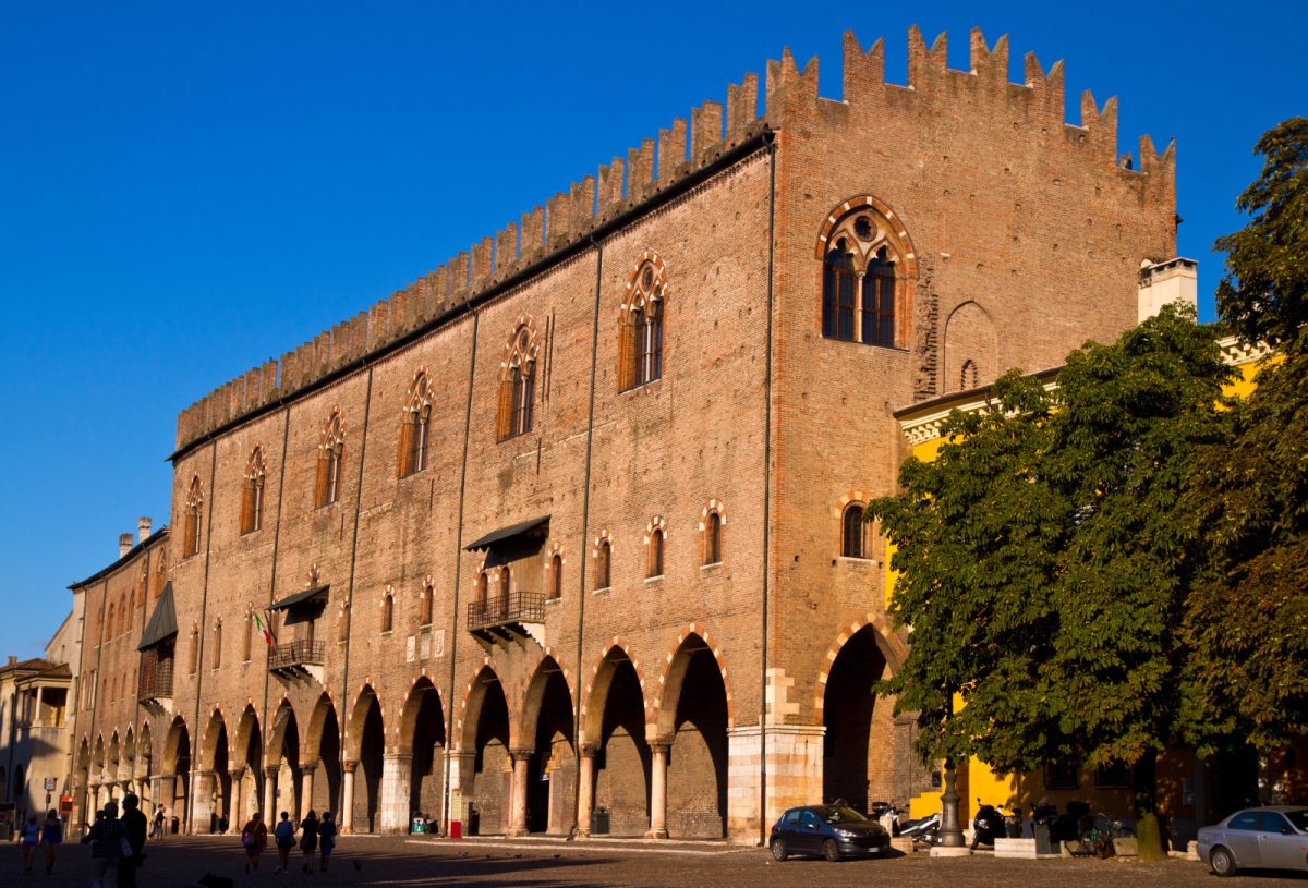 Exterior and architecture of Palazzo Ducale in Mantua, Italy