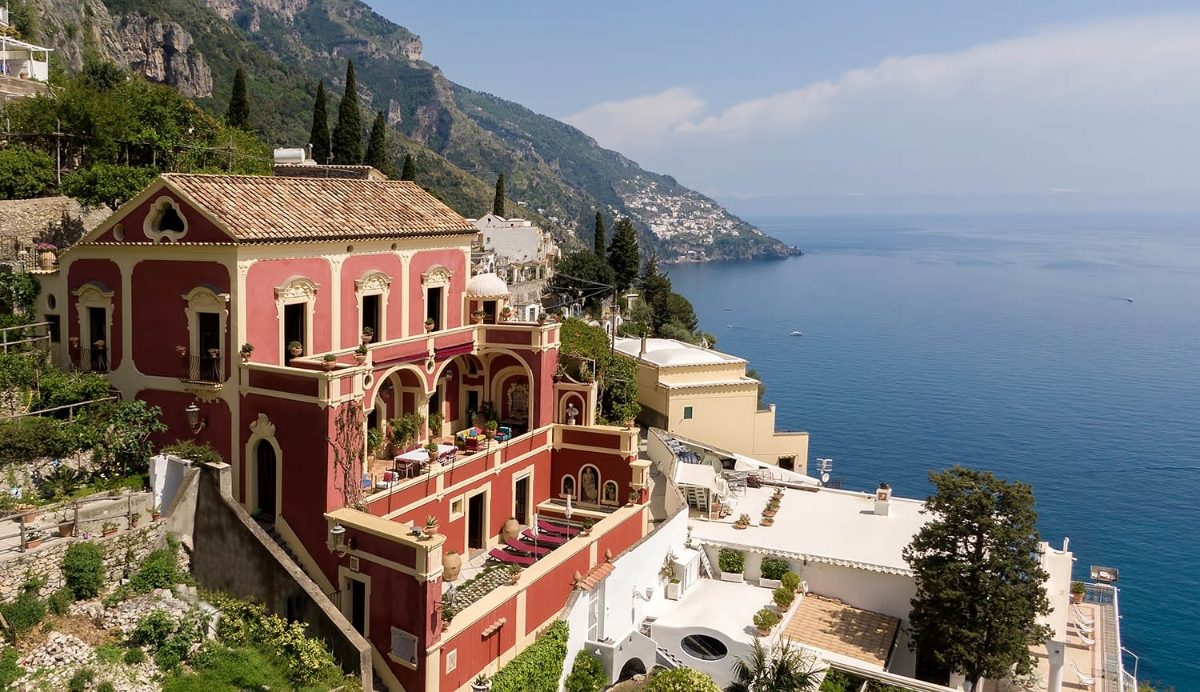 Exterior of Palazzo Santa Croce in Positano, Italy