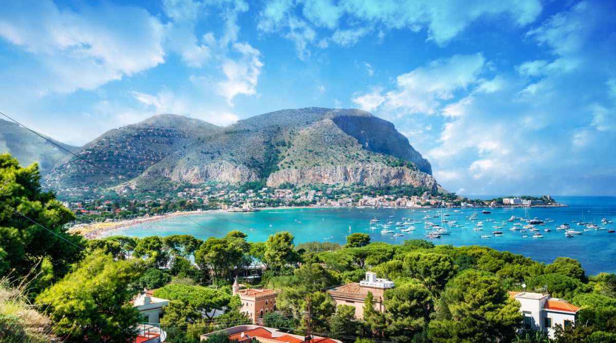 Aerial view of the Palermo cityscape in Sicily, Italy