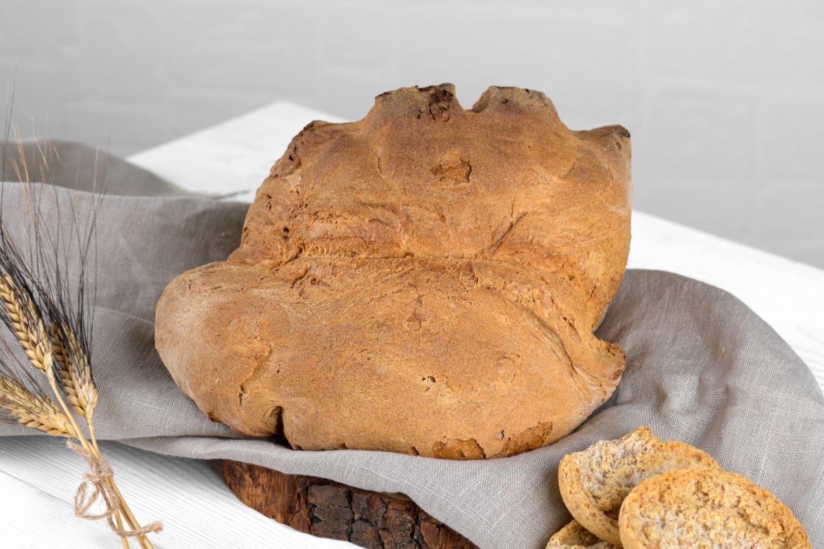 Close-up of Pane di Matera or the bread of Matera