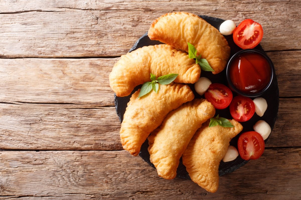 Close-up of the panzerotti or the panzarotti