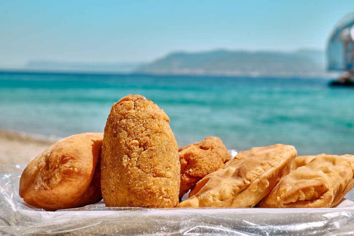 Panzerotti and Arancina Sicilian street food