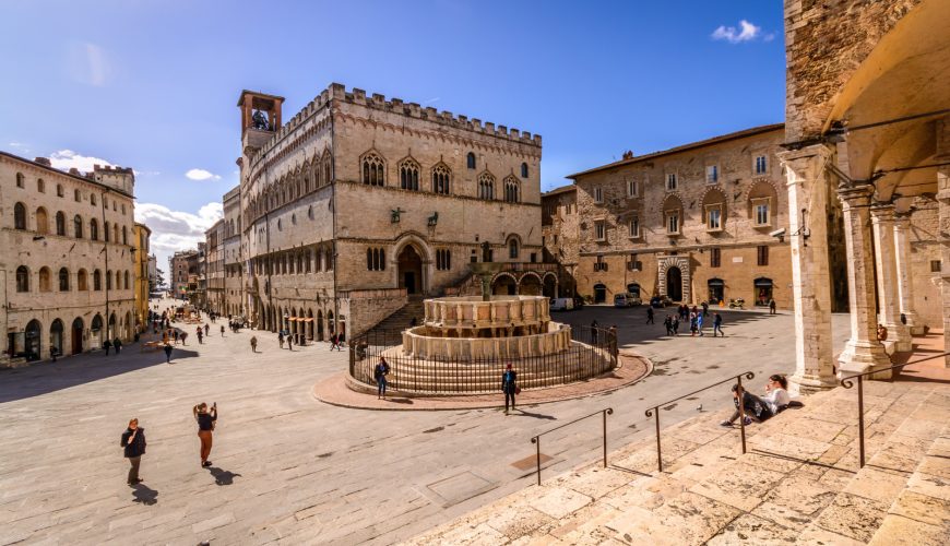 Piazza IV Novembre in Perugia, Umbria, Italy