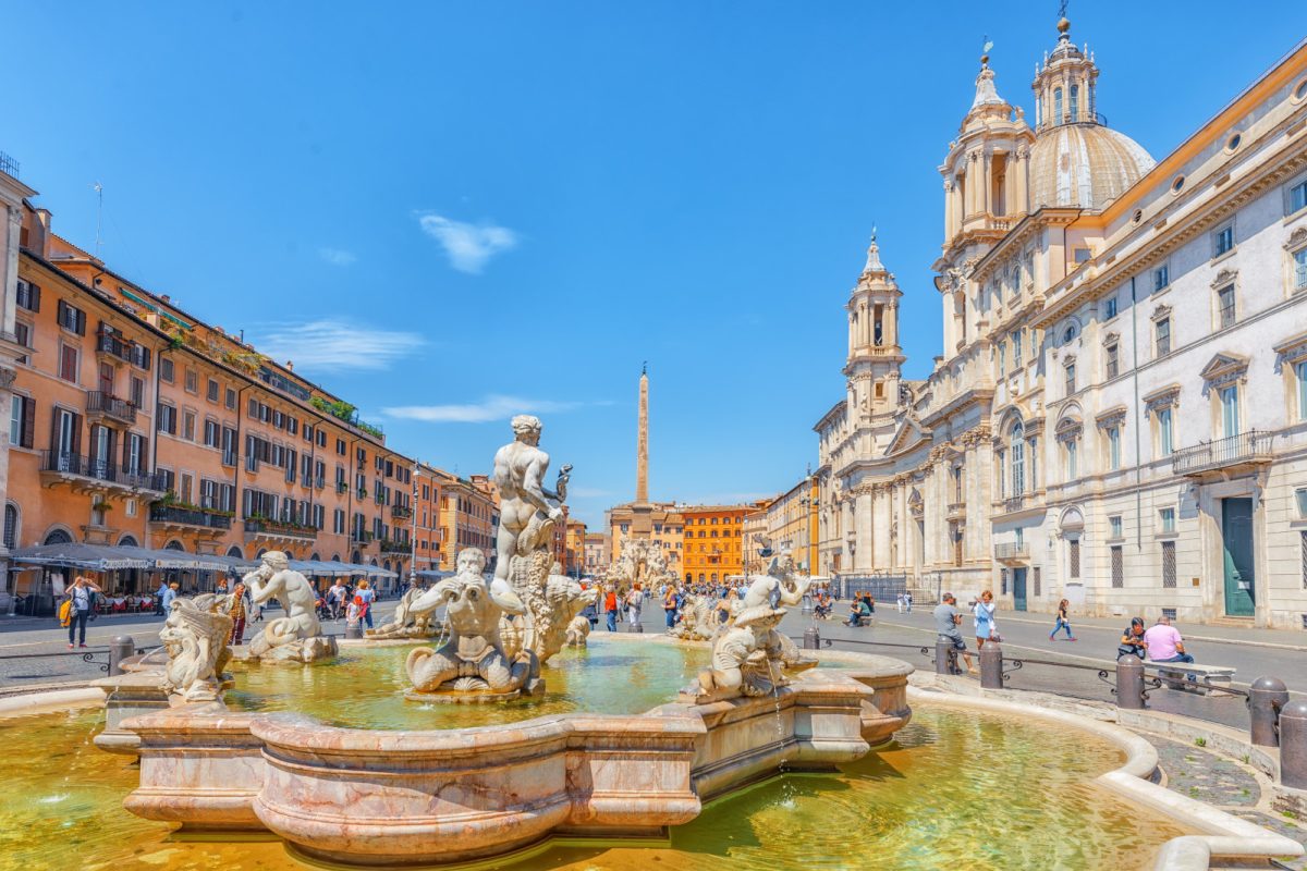 Fontana del Moro at Piazza Navona in Rome, Italy