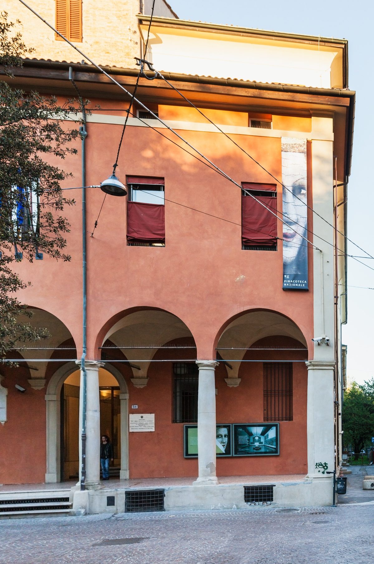 Exterior of the Pinacoteca Nazionale di Bologna  or the National Art Gallery of Bologna in Bologna, Italy