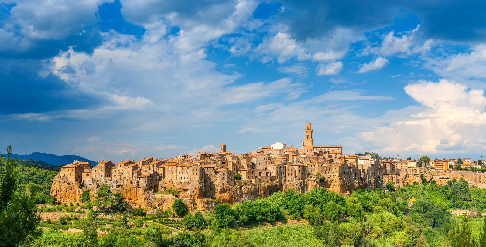 Panoramic view of the Pitigliano medieval town in Tuscany, Italy