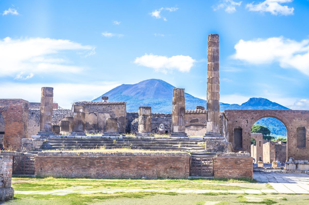 Ancient ruins of Pompeii in Metropolitan City of Naples, Italy