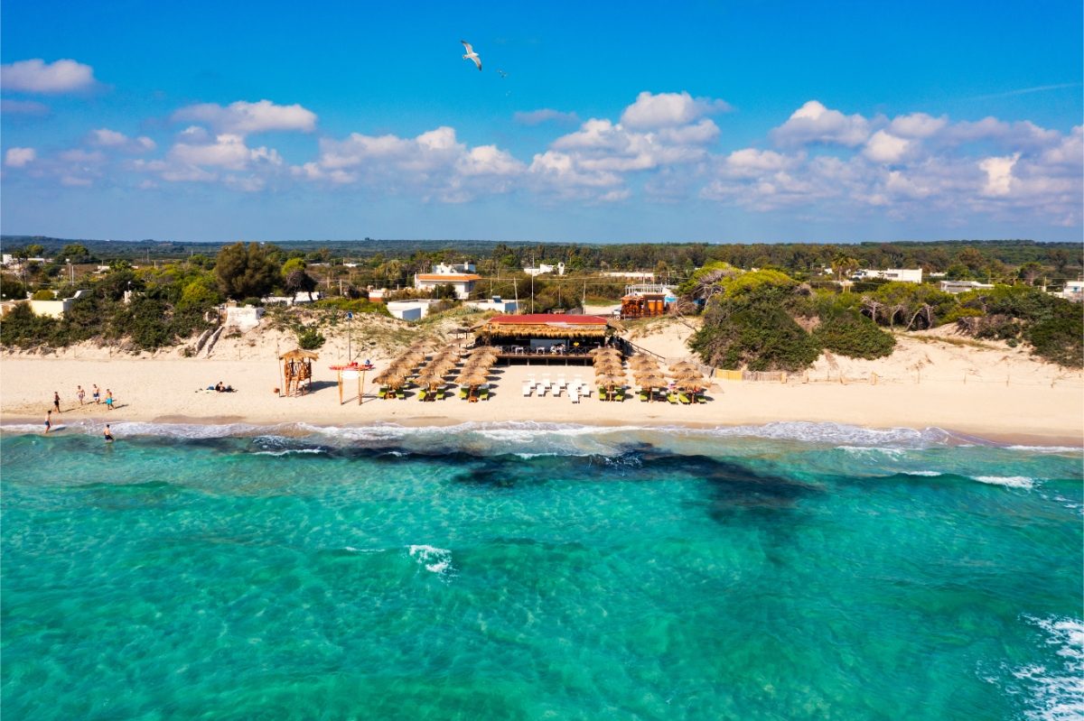 Punta Prosciutto beach at Porto Cesareo in Puglia region, South Italy