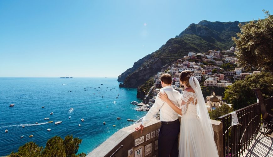 Young couple's wedding in Positano on the Amalfi Coast, Italy