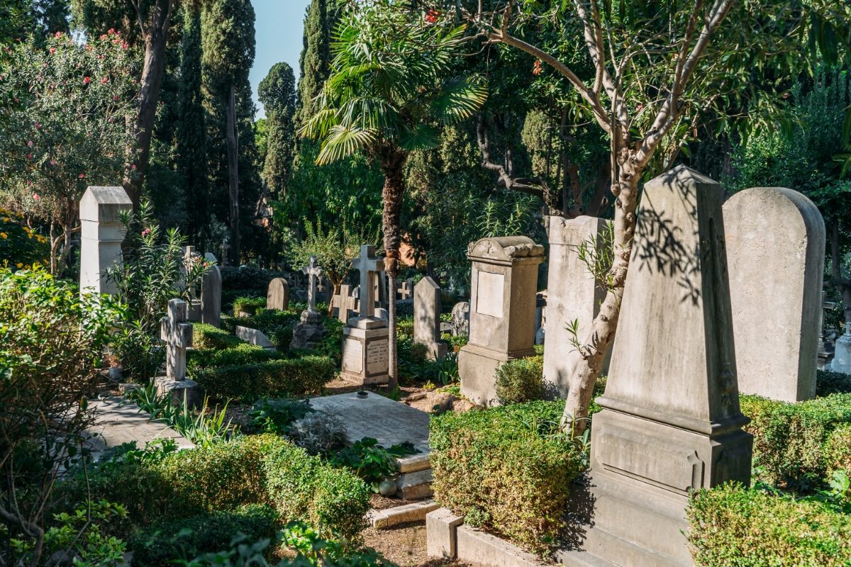 Protestant Cemetery or the Non-Catholic cemetery in Rome, Italy 