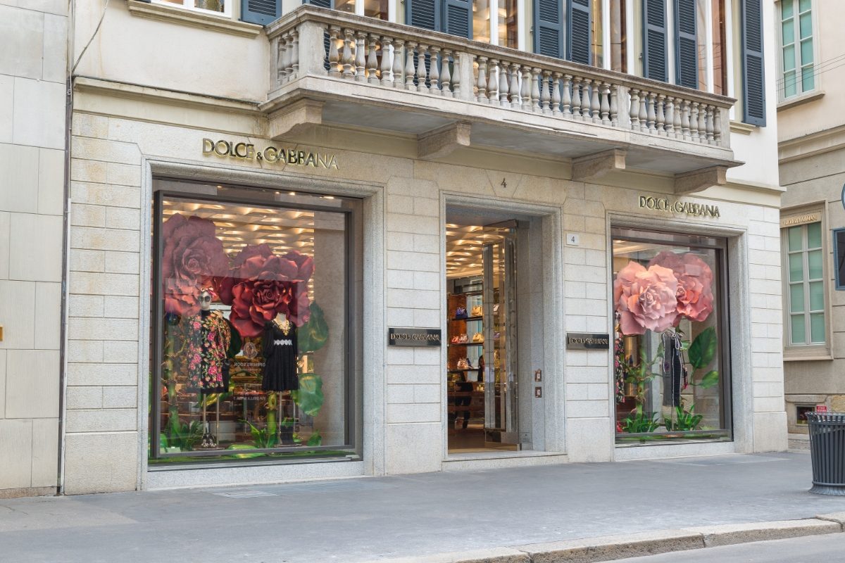 Dolce & Gabbana shop at the Quadrilatero della moda fashion district in Milan, Italy