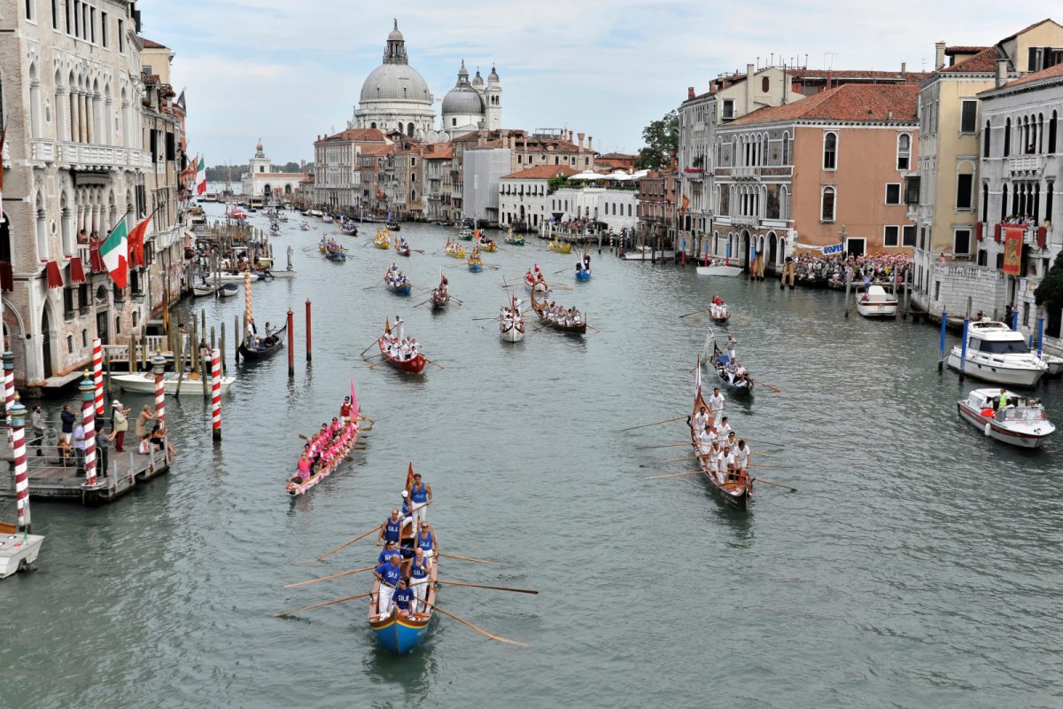 Regata Storica parade of boats for the through the Grand Canal in Venice, Italy