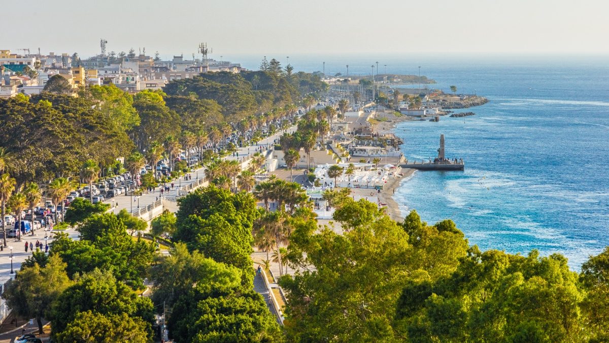 Aerial view of the Reggio Calabria in Italy