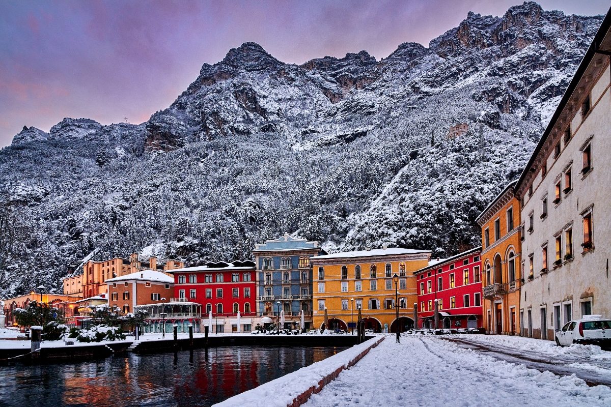 Riva del Garda town at the Lake Garda in Italy