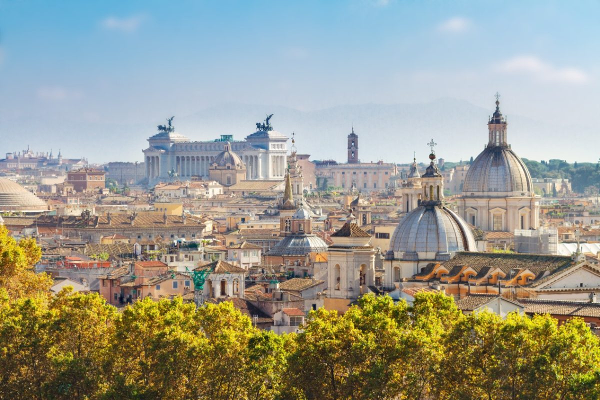 Cityscape and skyline view of Rome, Italy