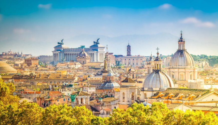 Aerial view of Rome, Italy Cityscape and skyline