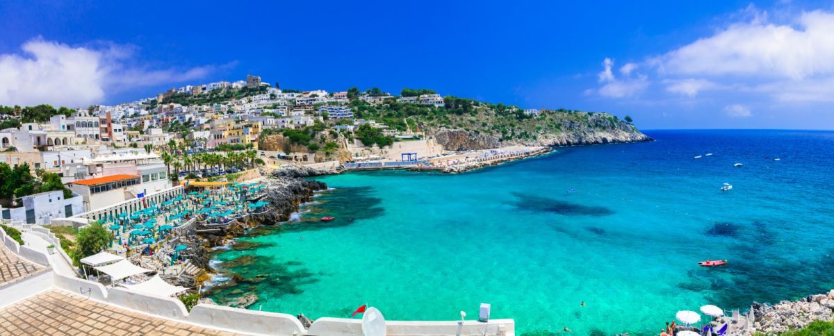 Panoramic view of the coastal town in Salento, Puglia, Italy