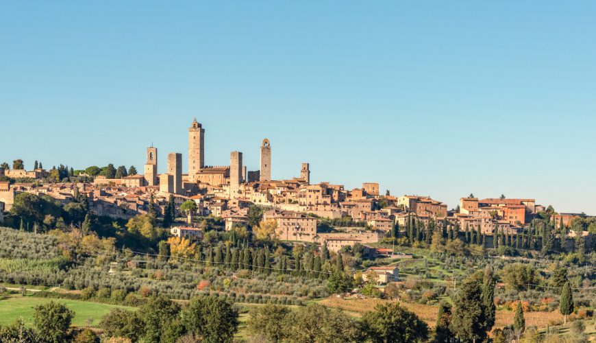 Panoramic view of San Gimignano, Italy townscape and skyline