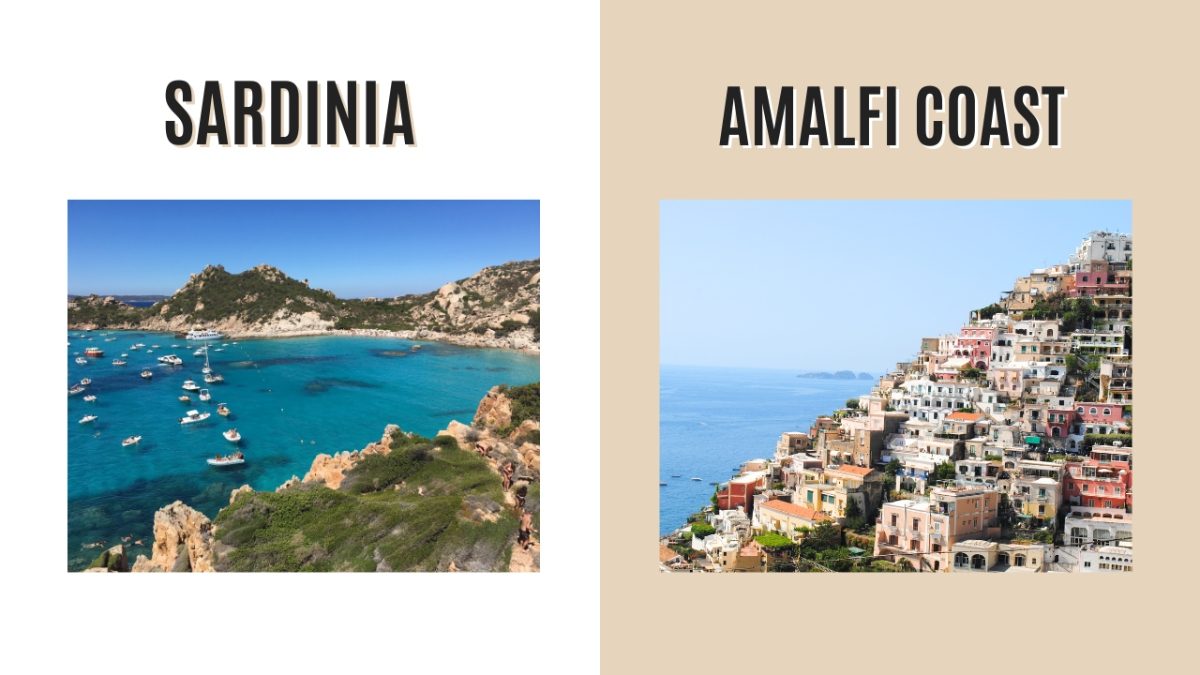 Sardinia and Amalfi Coast, Italy Destination Comparison