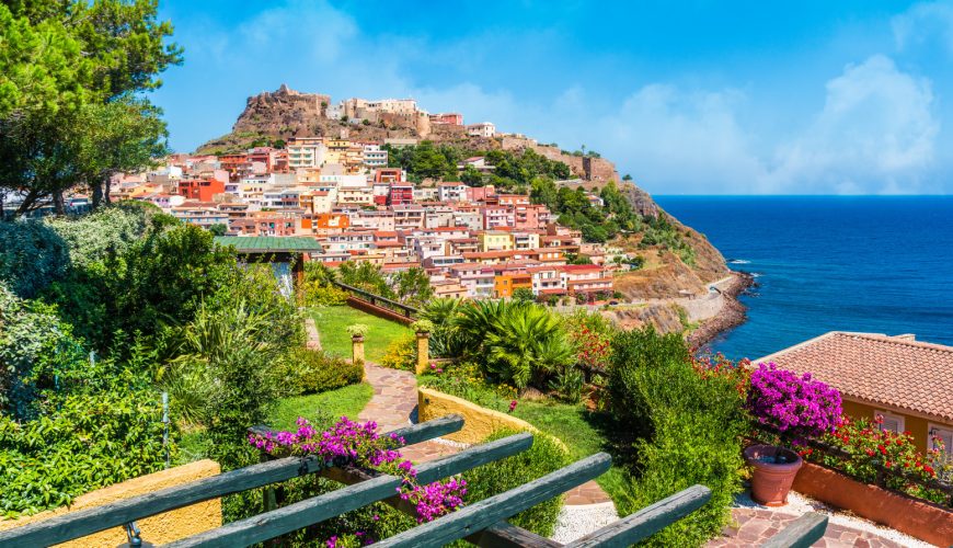 Castelsardo medieval town and skyline view in Sassari province, Sardinia, Italy