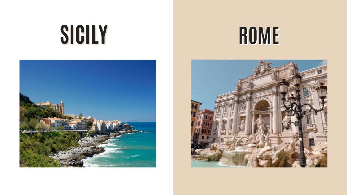 Sicily and Rome Italy Destination Comparison