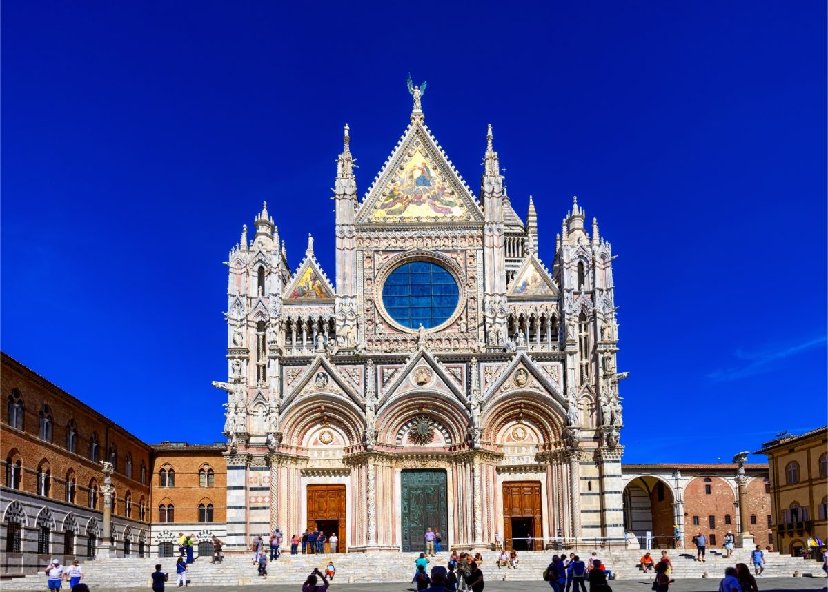 Siena Cathedral or the Duomo di Siena exterior in Siena, Tuscany