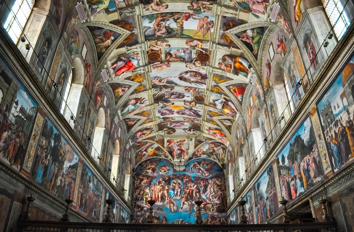 Interior of the Sistine Chapel at Vatican Museums in Vatican City