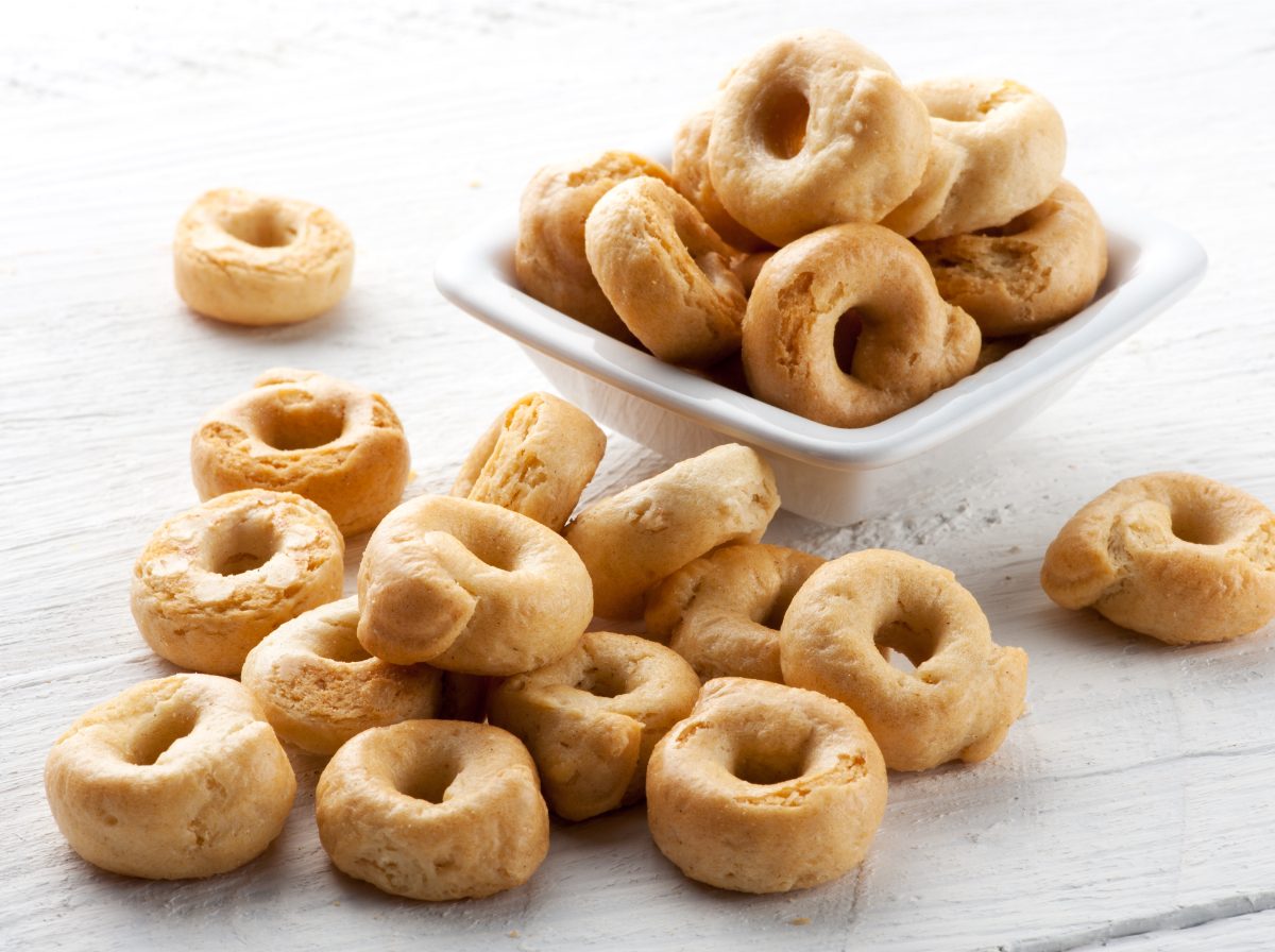 Close-up of the Taralli Italian snack