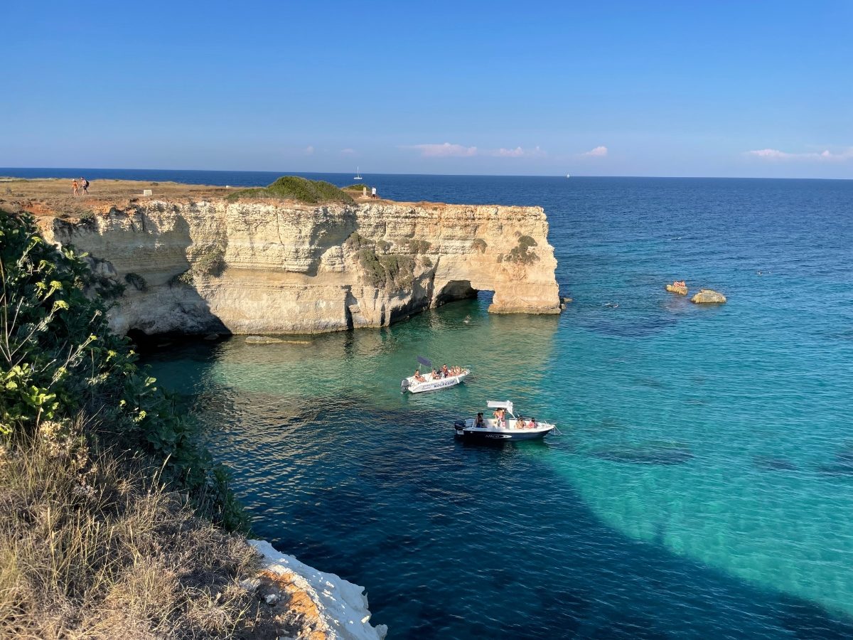 Panoramic view of the Torre dell'Orso coves in Lecce, Italy