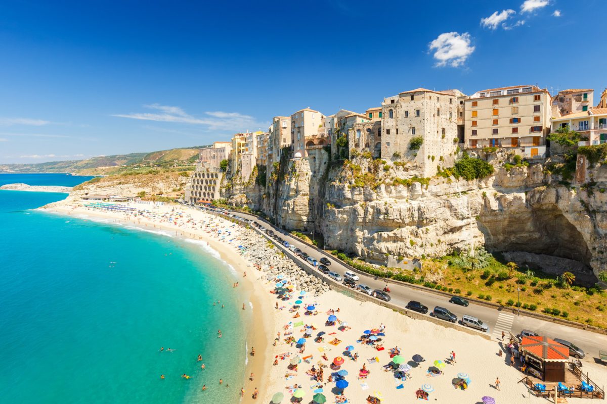 Aerial view of the Tropea in Calabria, Italy