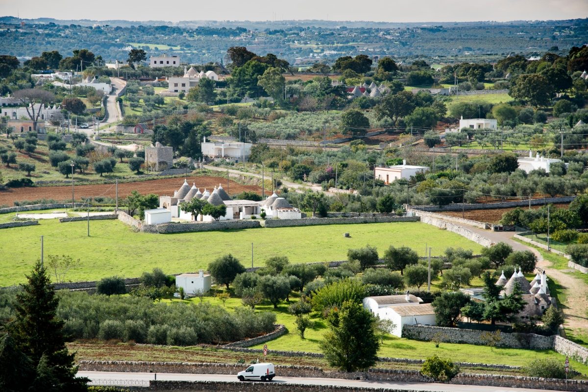 Panoramic view of the Valle d'Itria at Apulia region in Italy