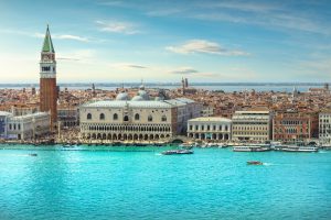 Aerial view of the Grand Canal in Venice, Italy