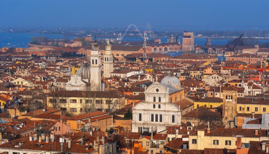 Cityscape of Venice, Italy showcasing historic buildings