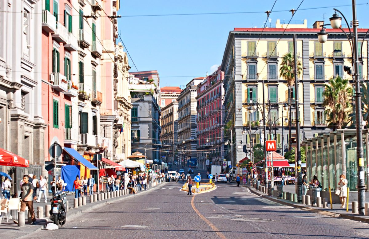 Street at Via Toledo in Naples, Italy