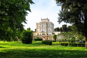 Building exterior of the Villa Doria Pamphili at the Via Aurelia Antica in Rome, Italy