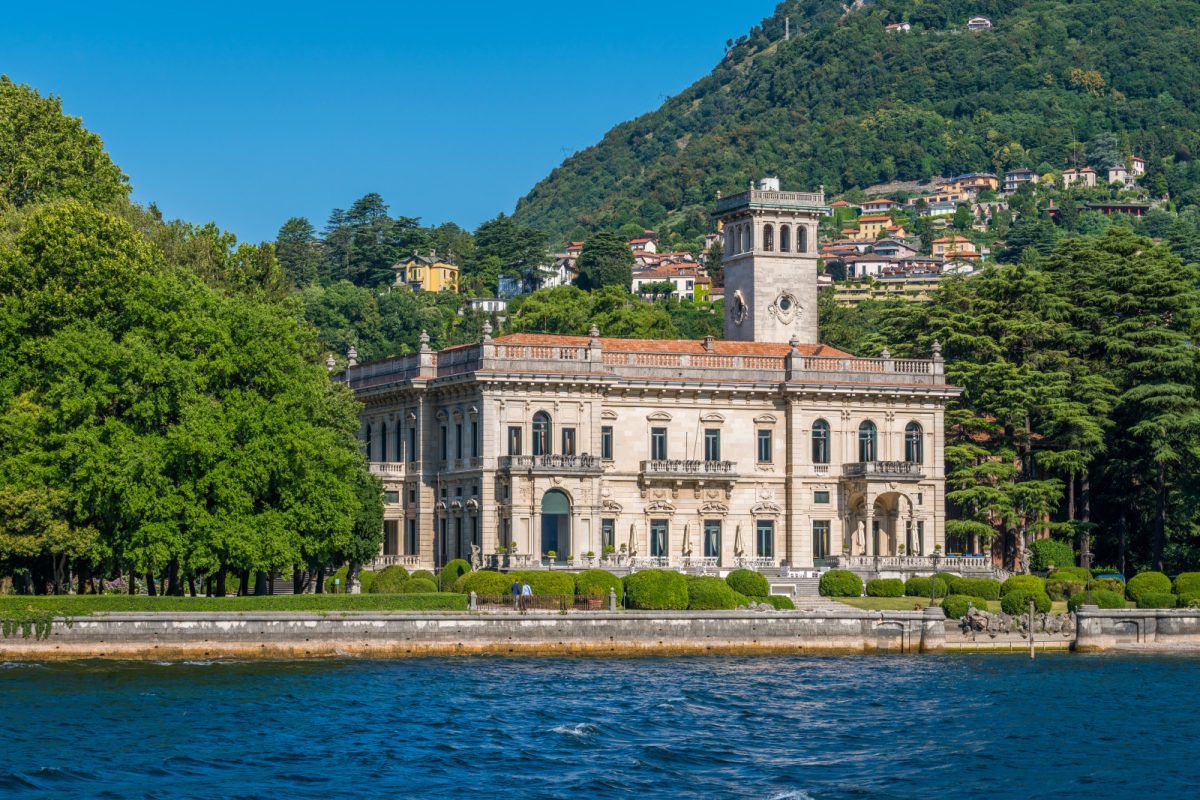 Villa Erba and the view of Lake Como in Cernobbio, Lombardy, Italy