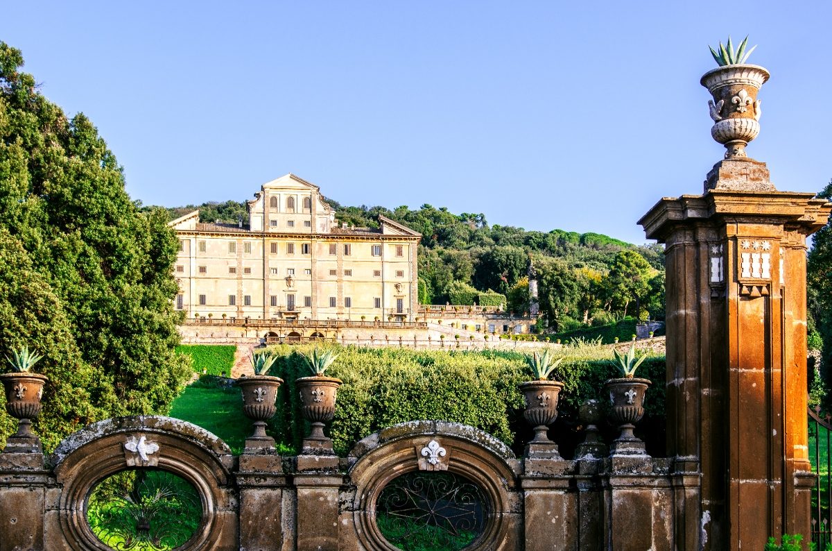 Panoramic view of the Villa Falconieri at Frascati in Rome, Italy