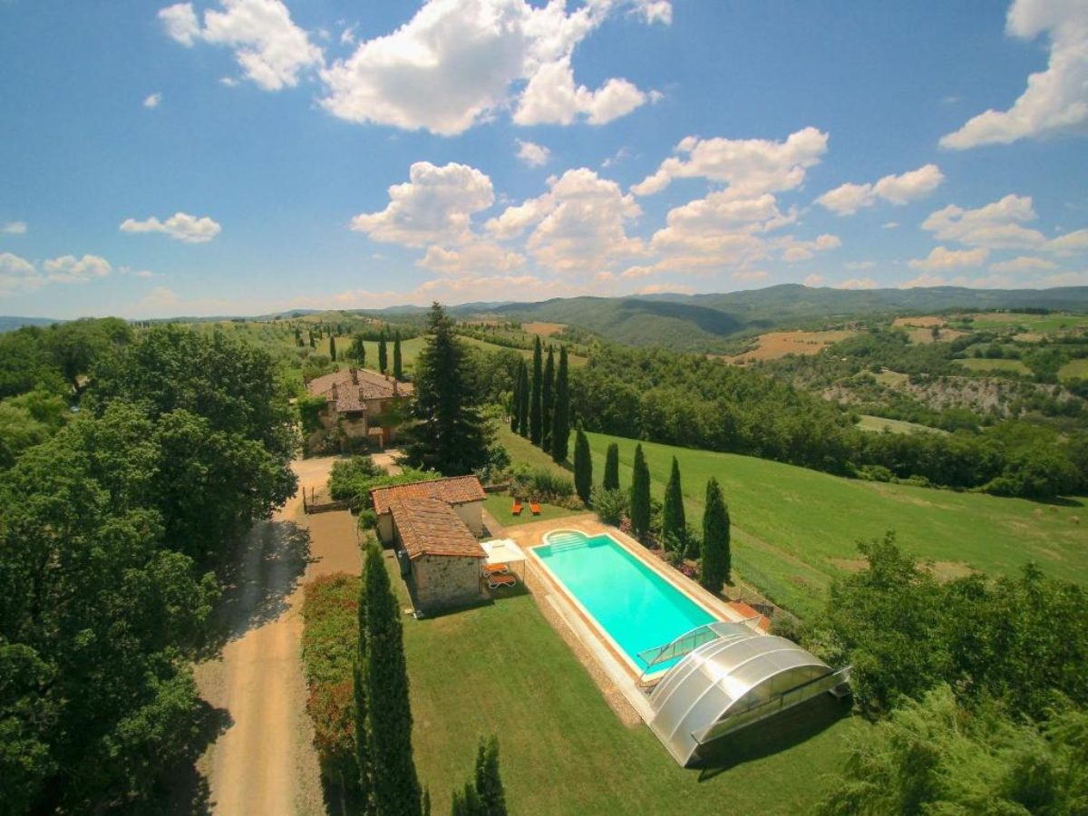 Aerial view of Villa in San Venanzo,  Umbria, Italy