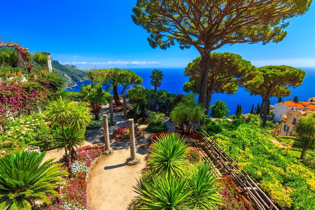 Villa Rufolo garden in Ravello, Amalfi Coast, Italy