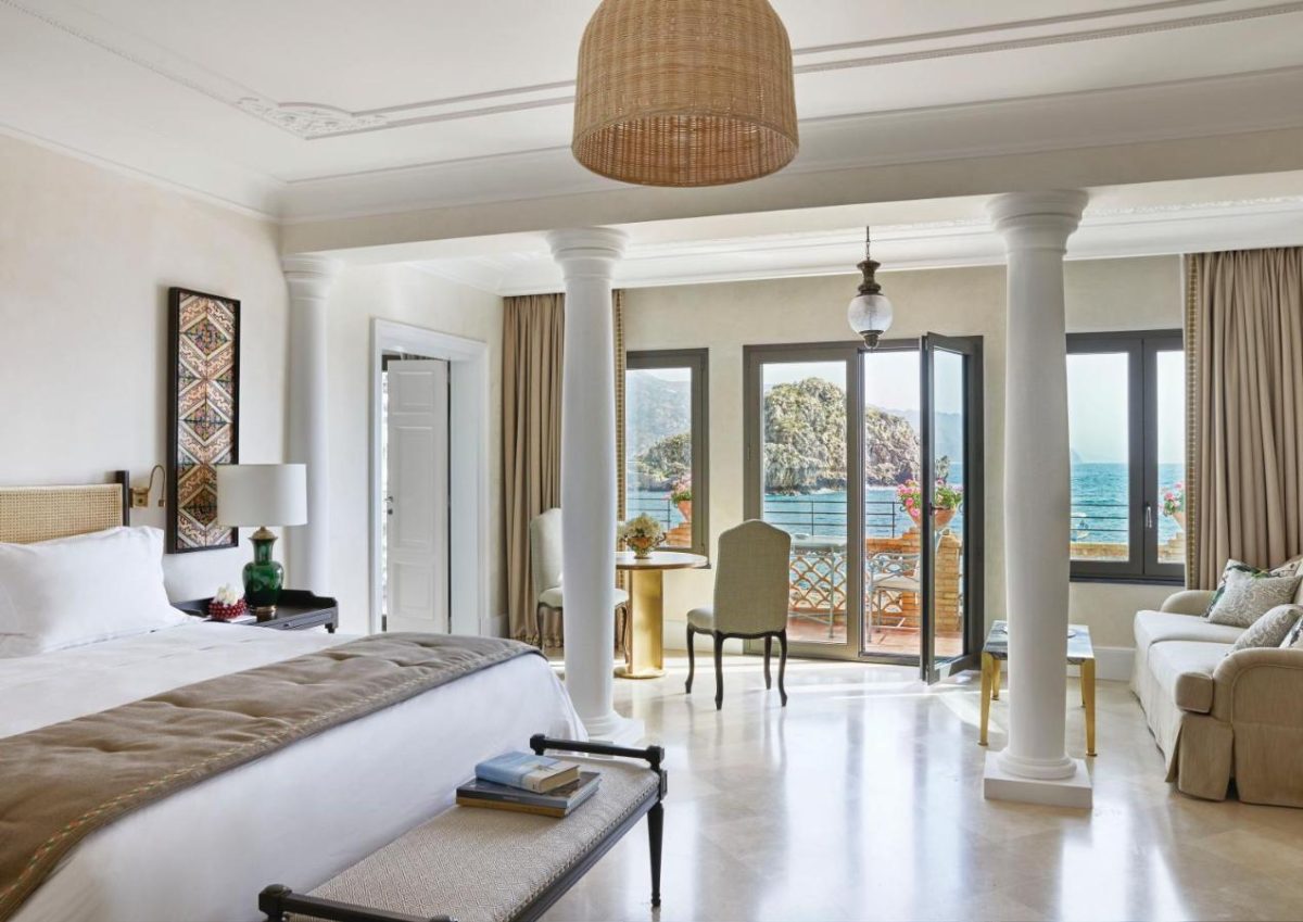 Room interior of the Villa Sant'Andrea, A Belmond Hotel, Taormina Mare